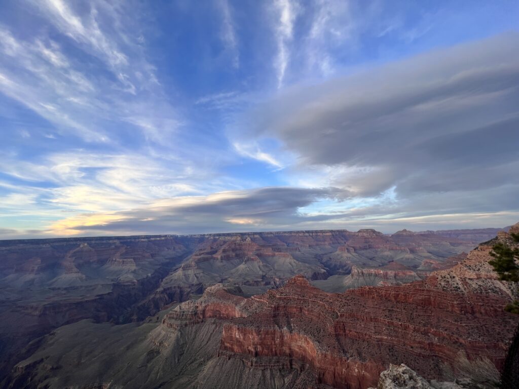 Sun set at the Grand Canyon during Sedona family vacation Itinerary